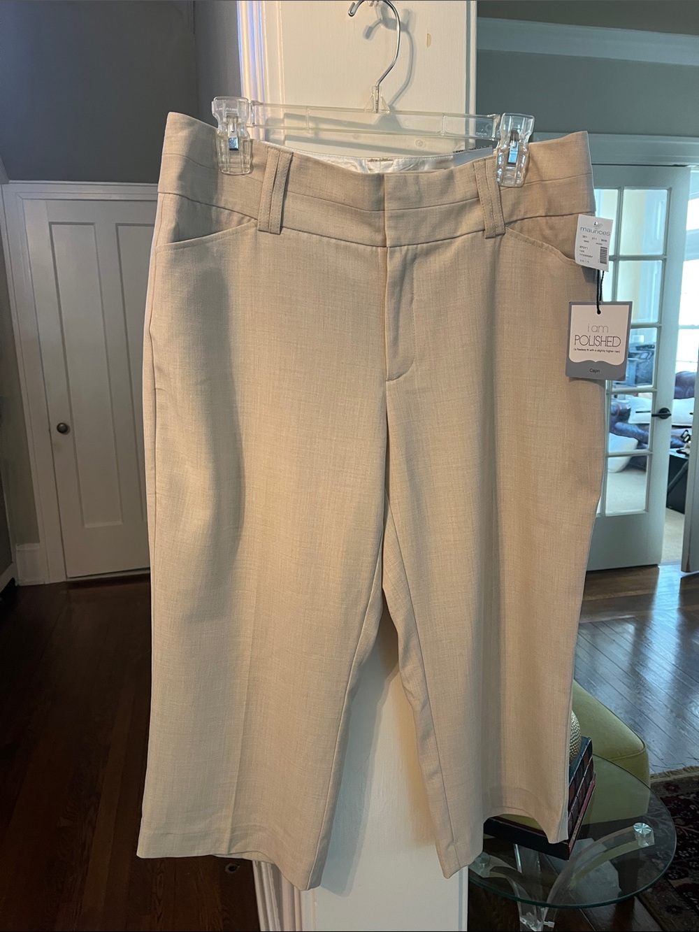 NWT Maurices Light Beige Tailored Dress Capri Pants